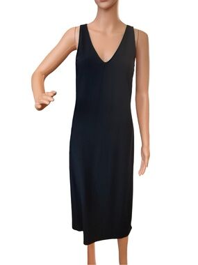 Boston Proper Black V-Neck Midi Slip